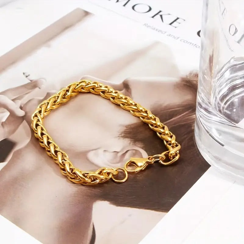 1K Gold Wheat Bracelet