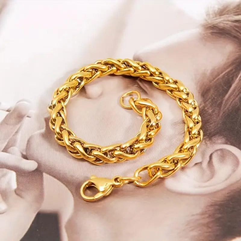 1K Gold Wheat Bracelet