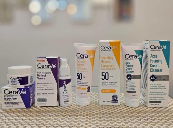 Cerave 4 In 1 Skincare Kit Night Cream, Sunblock, Cleanser & Serum, for Radiant Skin