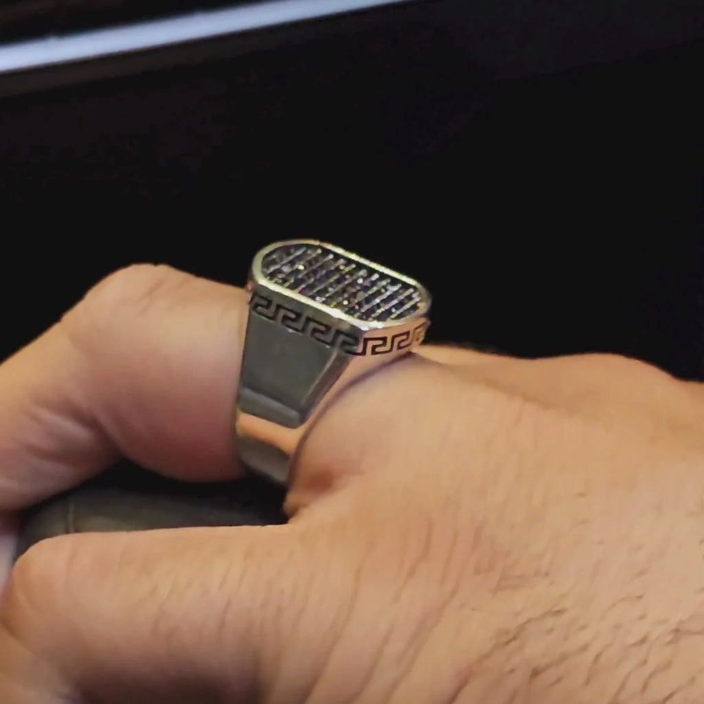 Men's Black Microstone Onyx Ring