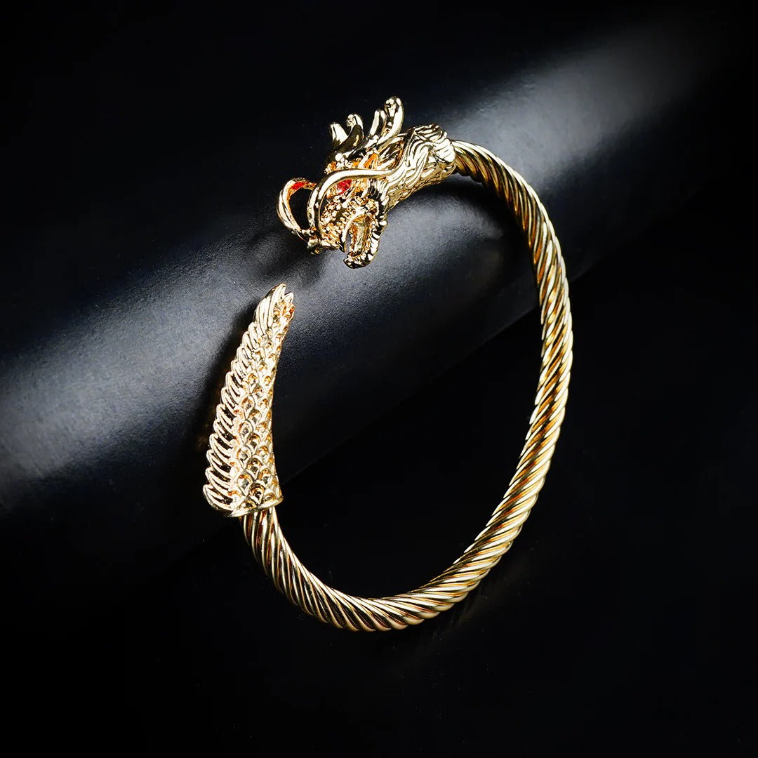 6mm Golden Metallic Draco Cuff  Bangle