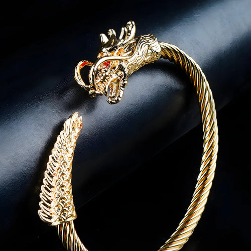 6mm Golden Metallic Draco Cuff  Bangle
