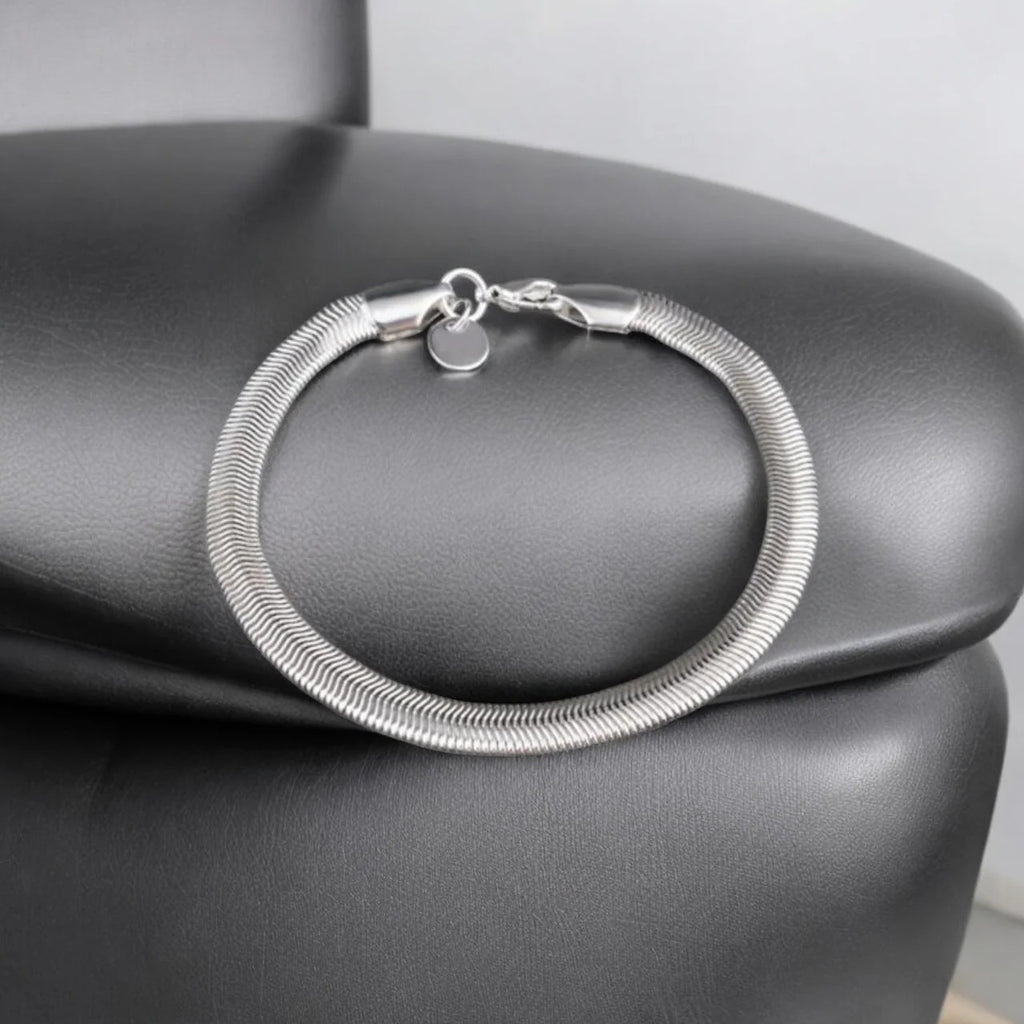 Silver Serpent Snake Chain Bracelet