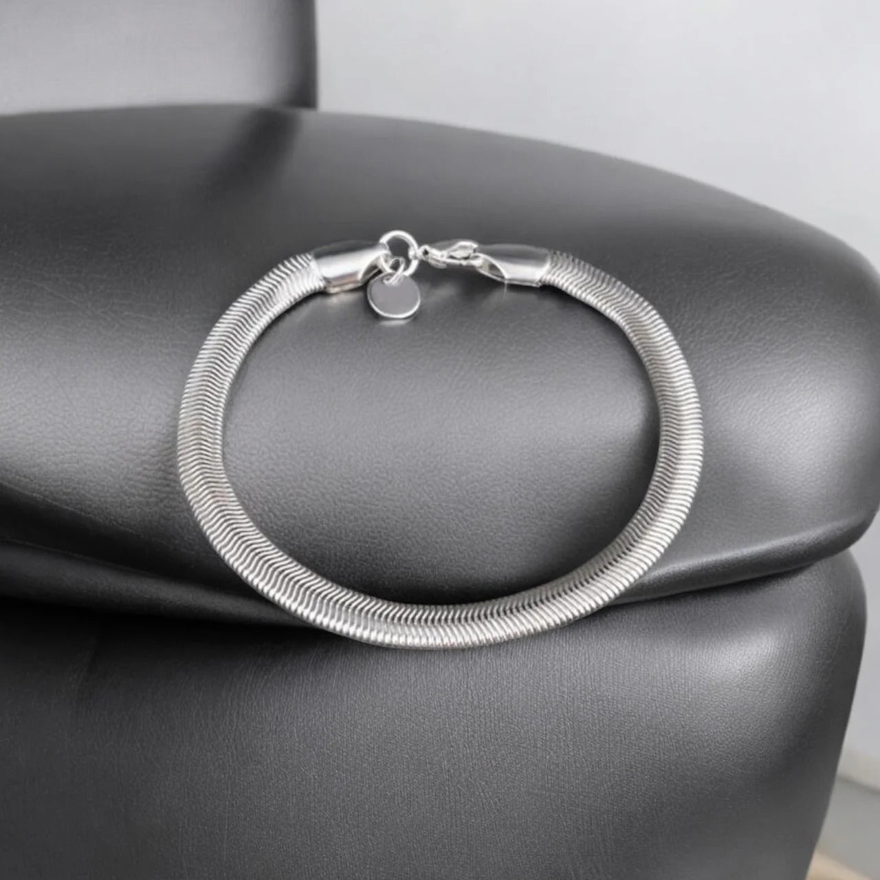 Silver Serpent Snake Chain Bracelet