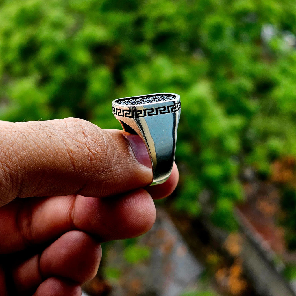 Men's Black Microstone Onyx Ring